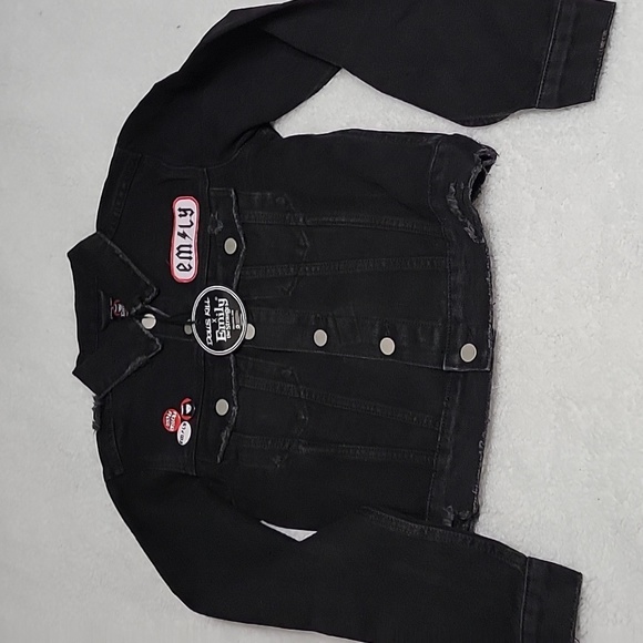 BNWT EMILY THE STRANGE X DOLLS KILL TRUCKER JACKET - Picture 1 of 10